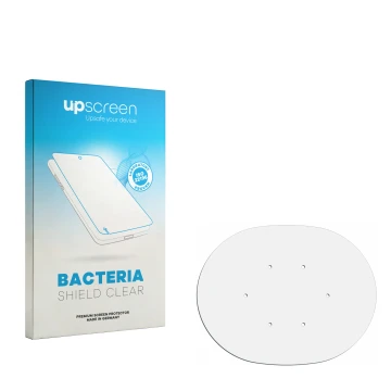 Parte frontale di una confezione del prodotto con il logo del marchio upscreen. Accanto si trova la protezione per lo schermo 