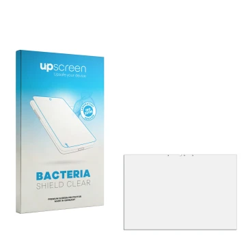 Parte frontale di una confezione del prodotto con il logo del marchio upscreen. Accanto si trova la protezione per lo schermo 