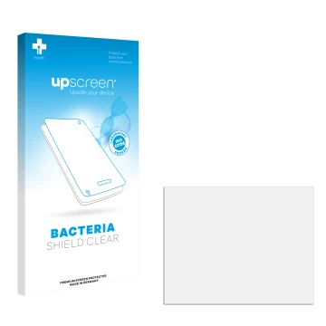 Parte frontale di una confezione del prodotto con il logo del marchio upscreen. Accanto si trova la protezione per lo schermo 