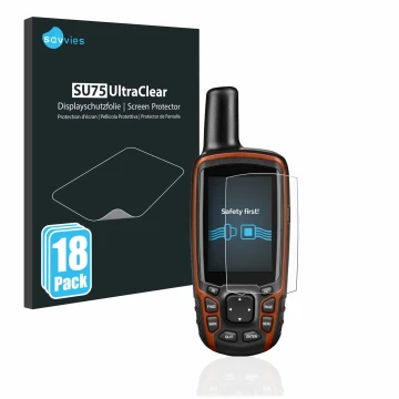 Parte frontale di una confezione del prodotto con il logo del marchio Savvies. Accanto è raffigurato il dispositivo Garmin GPS