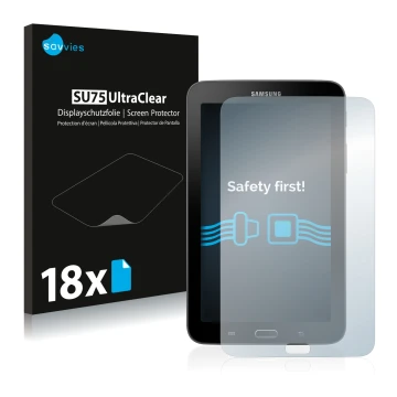 Parte frontale di una confezione del prodotto con il logo del marchio Savvies. Accanto è raffigurato il dispositivo Samsung Ga