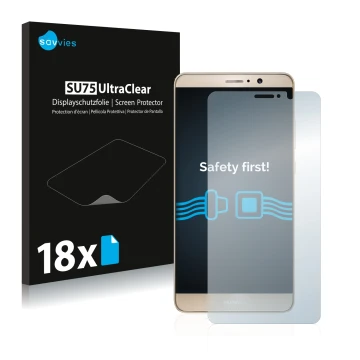 Parte frontale di una confezione del prodotto con il logo del marchio Savvies. Accanto è raffigurato il dispositivo Huawei Mat