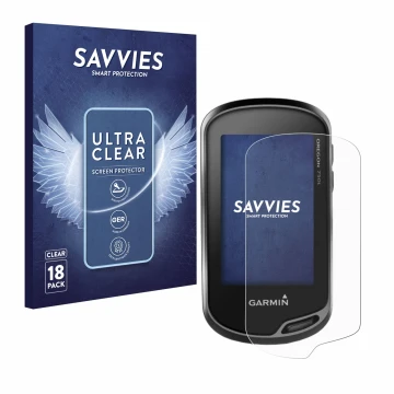 Parte frontale di una confezione del prodotto con il logo del marchio Savvies. Accanto è raffigurato il dispositivo Garmin Ore