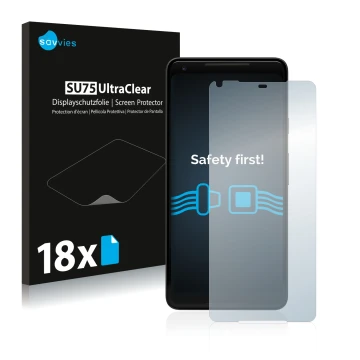 Parte frontale di una confezione del prodotto con il logo del marchio Savvies. Accanto è raffigurato il dispositivo Google Pix