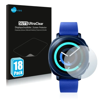 Parte frontale di una confezione del prodotto con il logo del marchio Savvies. Accanto è raffigurato il dispositivo Samsung Ge