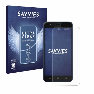 Parte frontale di una confezione del prodotto con il logo del marchio Savvies. Accanto è raffigurato il dispositivo Gigaset GS