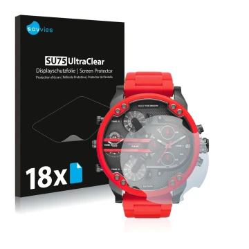 Parte frontale di una confezione del prodotto con il logo del marchio Savvies. Accanto è raffigurato il dispositivo Diesel DZ7