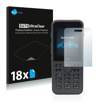 Parte frontale di una confezione del prodotto con il logo del marchio Savvies. Accanto è raffigurato il dispositivo Cisco IP P