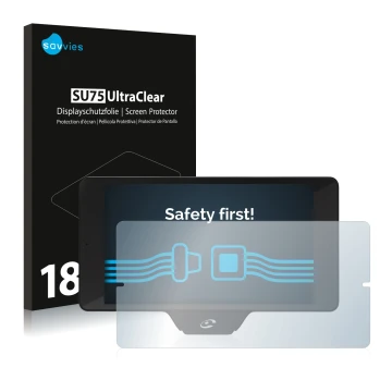 Parte frontale di una confezione del prodotto con il logo del marchio Savvies. Accanto è raffigurato il dispositivo Coyote Nav