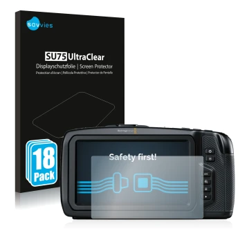 Parte frontale di una confezione del prodotto con il logo del marchio Savvies. Accanto è raffigurato il dispositivo Blackmagic