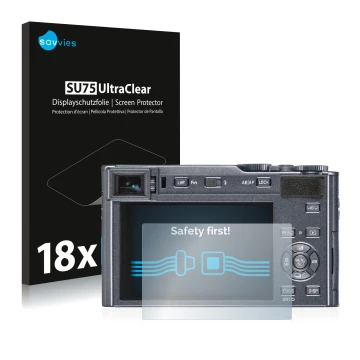 Parte frontale di una confezione del prodotto con il logo del marchio Savvies. Accanto è raffigurato il dispositivo Leica C-Lu