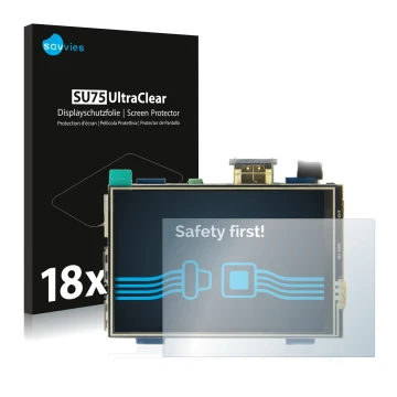 Parte frontale di una confezione del prodotto con il logo del marchio Savvies. Accanto è raffigurato il dispositivo Raspberry 