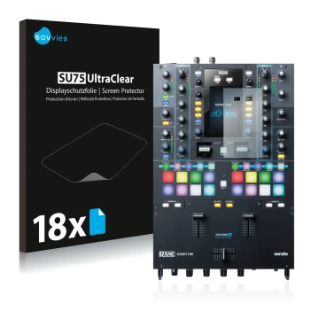 Parte frontale di una confezione del prodotto con il logo del marchio Savvies. Accanto è raffigurato il dispositivo Rane Seven