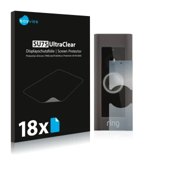 Parte frontale di una confezione del prodotto con il logo del marchio Savvies. Accanto è raffigurato il dispositivo Ring Video