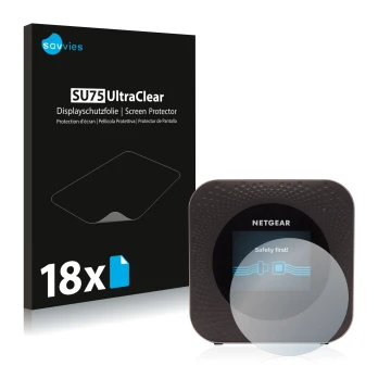 Parte frontale di una confezione del prodotto con il logo del marchio Savvies. Accanto è raffigurato il dispositivo Netgear Ni