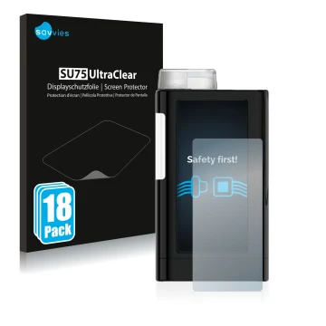 Parte frontale di una confezione del prodotto con il logo del marchio Savvies. Accanto è raffigurato il dispositivo Mylife Yps