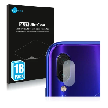 Parte frontale di una confezione del prodotto con il logo del marchio Savvies. Accanto è raffigurato il dispositivo Xiaomi Red