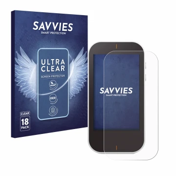 Parte frontale di una confezione del prodotto con il logo del marchio Savvies. Accanto è raffigurato il dispositivo Garmin App