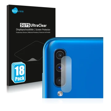 Parte frontale di una confezione del prodotto con il logo del marchio Savvies. Accanto è raffigurato il dispositivo Samsung Ga