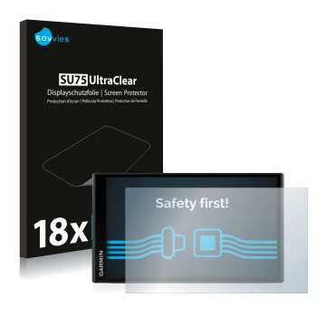 Parte frontale di una confezione del prodotto con il logo del marchio Savvies. Accanto è raffigurato il dispositivo Garmin Cam