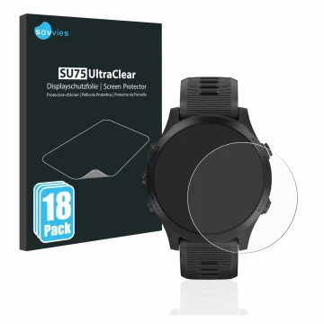 Parte frontale di una confezione del prodotto con il logo del marchio Savvies. Accanto è raffigurato il dispositivo Garmin For