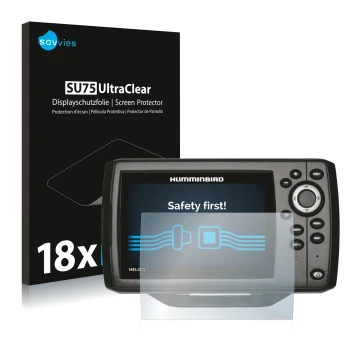 Parte frontale di una confezione del prodotto con il logo del marchio Savvies. Accanto è raffigurato il dispositivo Humminbird