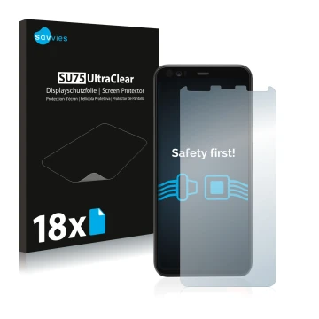 Parte frontale di una confezione del prodotto con il logo del marchio Savvies. Accanto è raffigurato il dispositivo Google Pix