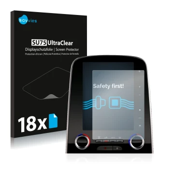 Parte frontale di una confezione del prodotto con il logo del marchio Savvies. Accanto è raffigurato il dispositivo Renault Es