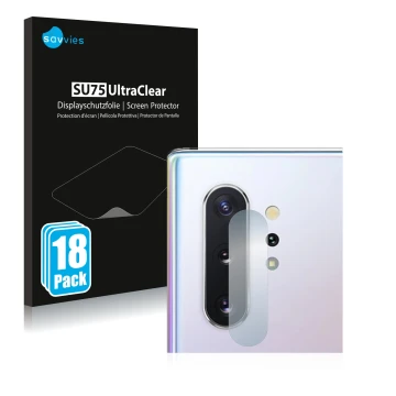 Parte frontale di una confezione del prodotto con il logo del marchio Savvies. Accanto è raffigurato il dispositivo Samsung Ga