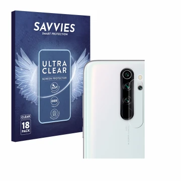 Parte frontale di una confezione del prodotto con il logo del marchio Savvies. Accanto è raffigurato il dispositivo Xiaomi Red