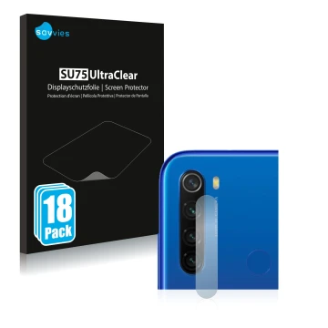 Parte frontale di una confezione del prodotto con il logo del marchio Savvies. Accanto è raffigurato il dispositivo Xiaomi Red