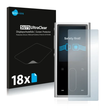 Parte frontale di una confezione del prodotto con il logo del marchio Savvies. Accanto è raffigurato il dispositivo FiiO M3K c