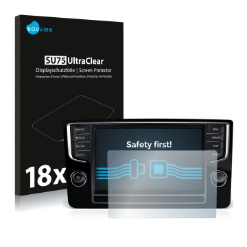 Parte frontale di una confezione del prodotto con il logo del marchio Savvies. Accanto è raffigurato il dispositivo Volkswagen