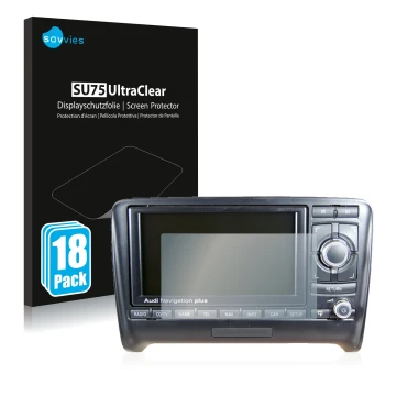 Parte frontale di una confezione del prodotto con il logo del marchio Savvies. Accanto è raffigurato il dispositivo Audi A4 8E