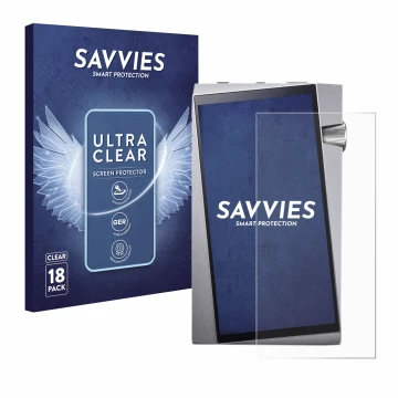 Parte frontale di una confezione del prodotto con il logo del marchio Savvies. Accanto è raffigurato il dispositivo Astell&Ker