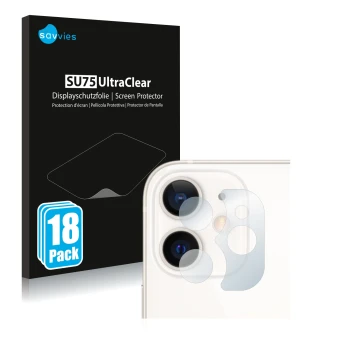 Parte frontale di una confezione del prodotto con il logo del marchio Savvies. Accanto è raffigurato il dispositivo Apple iPho