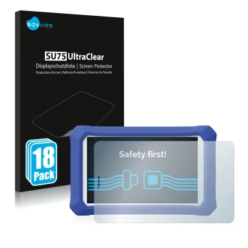 Parte frontale di una confezione del prodotto con il logo del marchio Savvies. Accanto è raffigurato il dispositivo Clementoni