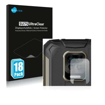 Parte frontale di una confezione del prodotto con il logo del marchio Savvies. Accanto è raffigurato il dispositivo Doogee S59