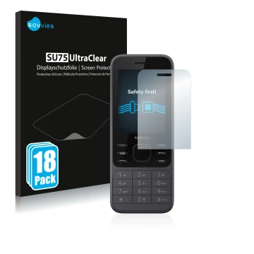 Parte frontale di una confezione del prodotto con il logo del marchio Savvies. Accanto è raffigurato il dispositivo Nokia 6300