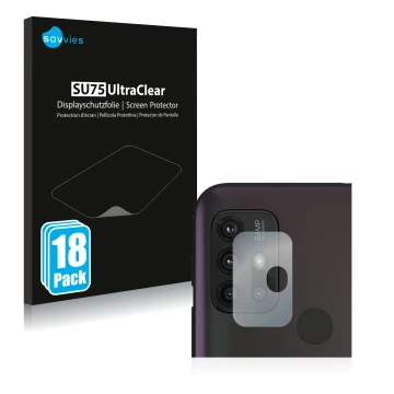 Parte frontale di una confezione del prodotto con il logo del marchio Savvies. Accanto è raffigurato il dispositivo Motorola M