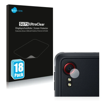 Parte frontale di una confezione del prodotto con il logo del marchio Savvies. Accanto è raffigurato il dispositivo Samsung Ga