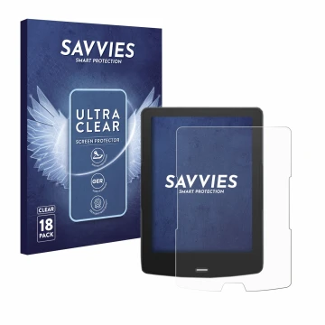 Parte frontale di una confezione del prodotto con il logo del marchio Savvies. Accanto è raffigurato il dispositivo inkBOOK Ca
