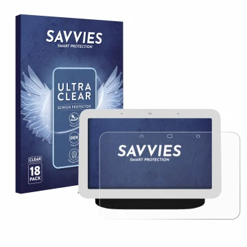 Parte frontale di una confezione del prodotto con il logo del marchio Savvies. Accanto è raffigurato il dispositivo Google Nes