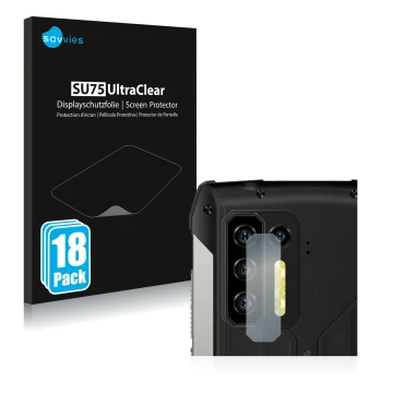 Parte frontale di una confezione del prodotto con il logo del marchio Savvies. Accanto è raffigurato il dispositivo Ulefone Po