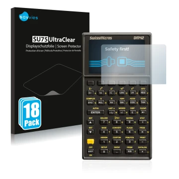 Parte frontale di una confezione del prodotto con il logo del marchio Savvies. Accanto è raffigurato il dispositivo SwissMicro