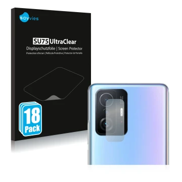 Parte frontale di una confezione del prodotto con il logo del marchio Savvies. Accanto è raffigurato il dispositivo Xiaomi 11T