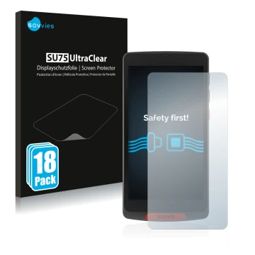 Parte frontale di una confezione del prodotto con il logo del marchio Savvies. Accanto è raffigurato il dispositivo Sunmi M2 c