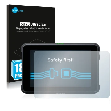 Parte frontale di una confezione del prodotto con il logo del marchio Savvies. Accanto è raffigurato il dispositivo Atomos Shi