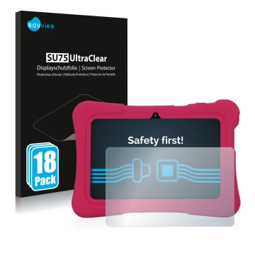 Parte frontale di una confezione del prodotto con il logo del marchio Savvies. Accanto è raffigurato il dispositivo Pritom K7 