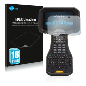 Parte frontale di una confezione del prodotto con il logo del marchio Savvies. Accanto è raffigurato il dispositivo Trimble TS